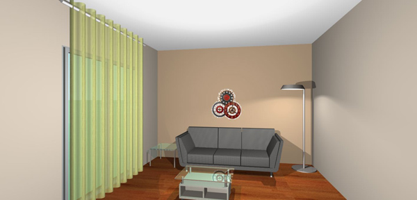 Ιδιαίτερο ρολόγι τοίχου σε αποχρώσεις που συνδυάζονται με τον τοίχο σε απόχρωση μανιταρί Ιδιαίτερο ρολόγι τοίχου σε αποχρώσεις που συνδυάζονται με τον τοίχο σε απόχρωση μανιταρί